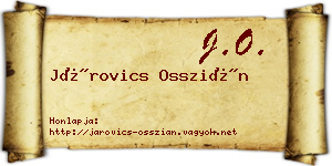 Járovics Osszián névjegykártya
